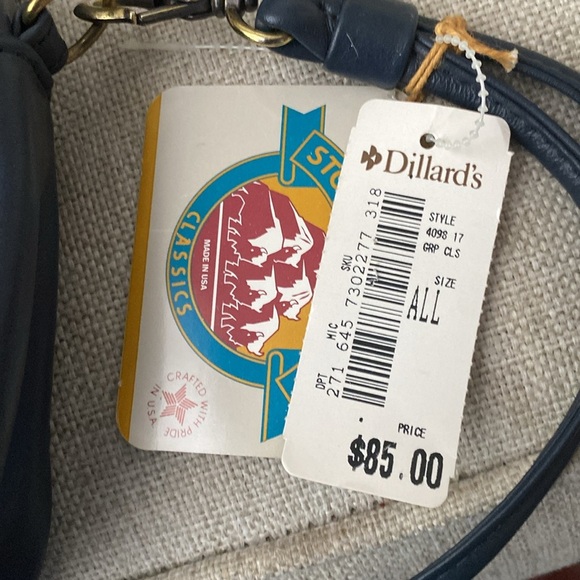 Stone Mountain Leather Navy Blue Bag ( P - 10 ) - Picture 7 of 10